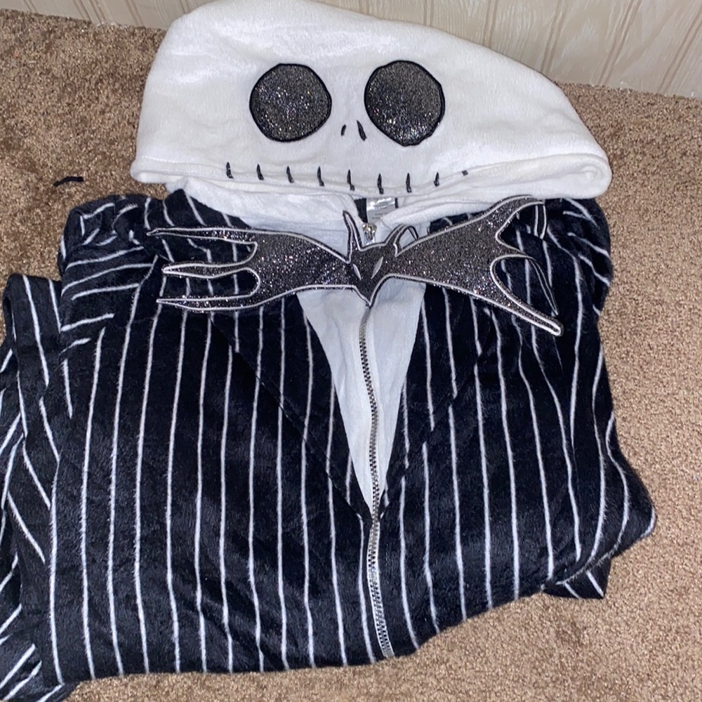 Jack Skeleton fleece adult pajama onesie